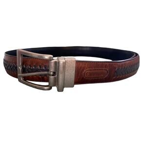 Columbia Brown Braided Leather Top Belt Men Size 42"